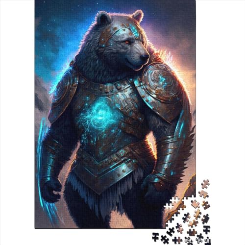 Warrior Bear Puzzle 1000 Teile,für Erwachsene, Impossible Puzzle,farbenfrohes Legespiel,Geschicklichkeitsspiel Für Die Ganze Familie,Erwachsenenpuzzle Puzzel 1000pcs (75x50cm) von LBLmoney