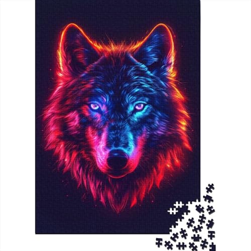 Wolf-Puzzles 300 Teile für Teenager, Geschenke, Holzpuzzles, Holzpuzzles, Puzzles für Erwachsene, Lernspiel, Herausforderungsspielzeug, 300 Stück (40 x 28 cm) von LBLmoney