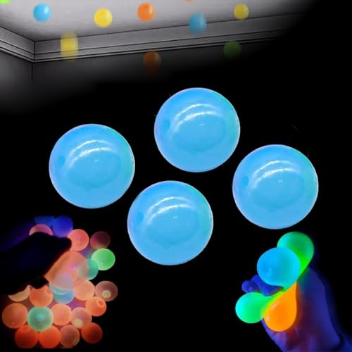 LCRORO Glorbs Balls – Glorbs Sticky Balls, Glorbs Glow Balls, im Dunkeln leuchtende, klebrige Bälle, die an der Decke haften, for Kinder und Erwachsene(Blue 4pc) von LCRORO