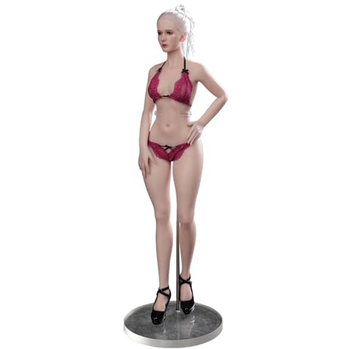 LCUPPON Weibliche Körper Miniatur Figur Modell 23.5 Zoll mit Base-Halter Silikon Büste Action Figur Body Doll (Beige) von LCUPPON