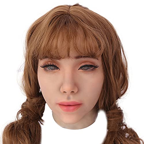 LCUPPON Weibliche Silikon Vollgesichts Maske für Halloween Crossdressing Cosplay (Beige) von LCUPPON