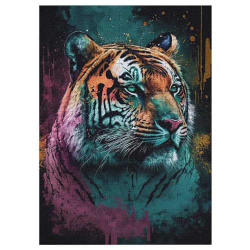 300-teiliges Puzzle Für Erwachsene, Tiger Holzpuzzle, Gehirn-Herausforderung,Puzzles Spielzeugspiel 42×30cm von LCWWW