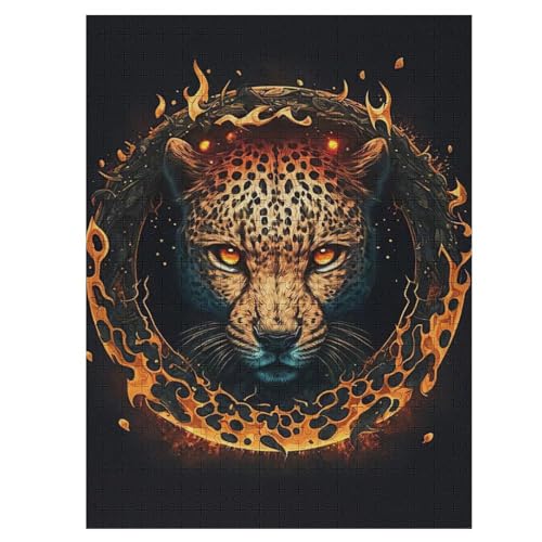 500 Teile Puzzle Für Erwachsene, Leopard -Puzzles, Kinder HolzPuzzle, Kreatives Puzzle, Geschenk Für Freunde Und Familie 55×41cm von LCWWW