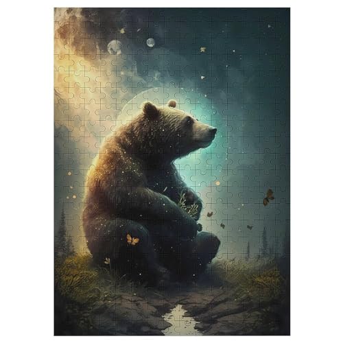 Bär Holzpuzzle 300 Teile, Knobelspiele Für Erwachsene, Teenager, Puzzles Unmögliche - Kinder Puzzle Zimmer Deko 42×30cm von LCWWW