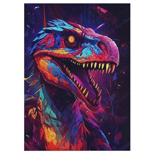 Dinosaurier Puzzle Für Erwachsene 300 Teile Premium Recyceltes Brett Zum Lernen, Lernspielzeug, Familienspiele Kinder Holzpuzzle 42×30cm von LCWWW