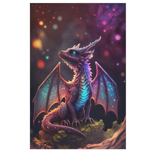 Drache Puzzle 1000 Teile, Holzpuzzle Herausforderndes Geschicklichkeitsspiel Für Die Ganze Familie, Kinder Erwachsenenpuzzle Ab 12 Jahren 78×53cm von LCWWW