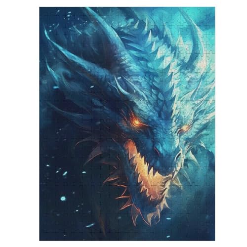 Drache Puzzle Für Erwachsene 500 Teile Premium Recyceltes Brett Zum Lernen, Lernspielzeug, Familienspiele Kinder Holzpuzzle 55×41cm von LCWWW