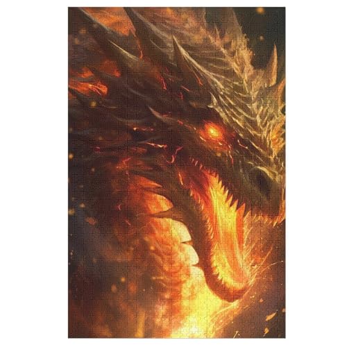 Drache Puzzles 1000 Teile Erwachsener Kniffel Spaß Für Die Ganze Familie, Holzpuzzle Kinder Erwachsene, Impossible Puzzle Schwer 78×53cm von LCWWW