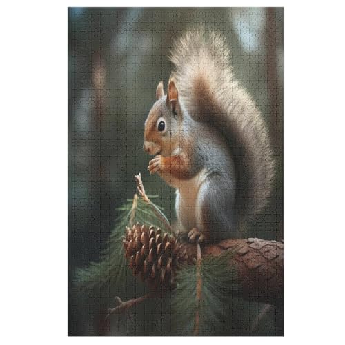 Eichhörnchen Holzpuzzle 1000 Teile,Puzzles Für Erwachsene, Impossible Puzzle, Kinder Legespiel 78×53cm von LCWWW