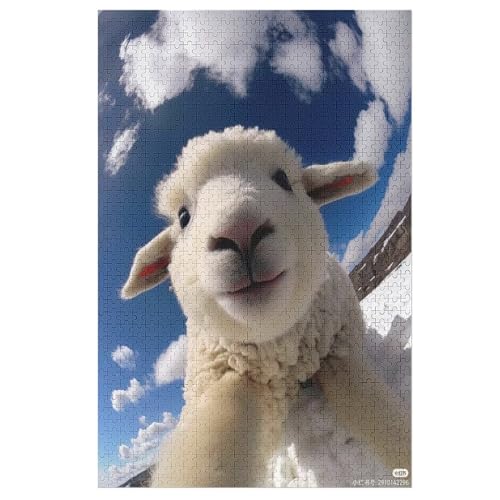 Für Erwachsene 1000-Teiliges Süßes Schaf -Puzzles, Holzbrett-Puzzle, Für Kinder, Geschenke, 78×53cm Für Erwachsene 1000-Teiliges Süßes Schaf -Puzzles, Holzbrett-Puzzle, Für Kinder, Geschenke, 78×53cm von LCWWW
