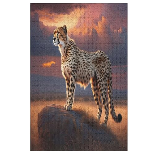 Gepard Puzzle 1000 Teile, Holzpuzzle Herausforderndes Geschicklichkeitsspiel Für Die Ganze Familie, Kinder Erwachsenenpuzzle Ab 12 Jahren 78×53cm von LCWWW