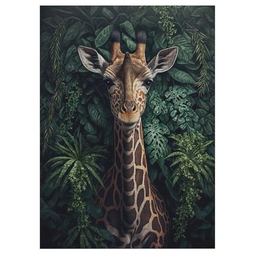 Giraffe Holzpuzzle Erwachsene - 300 Teiliges Jigsaw Knobelspiel - Puzzle Für Erwachsene & Kinder - Outdoor & Reisespielzeug 42×30cm von LCWWW