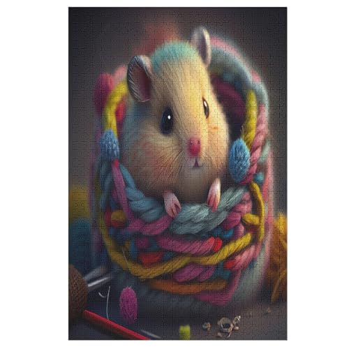 Hamster 1000 Teile Puzzle Für Erwachsene, Herausforderung Puzzles - Verringerter Druck Schwieriges Holzpuzzle Für Kinder 12+ 78×53cm von LCWWW