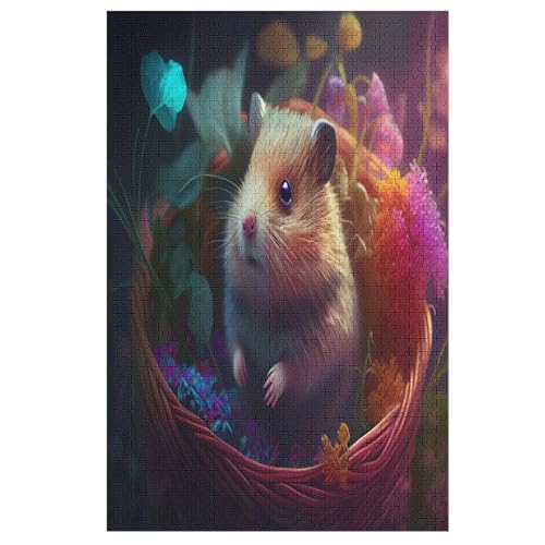 Hamster 1000 Teile Puzzles Für Erwachsene,Holzpuzzle - Verringerter Druck Schwieriges Unmögliche Puzzle Für Erwachsene 12+ Kinder 78×53cm von LCWWW