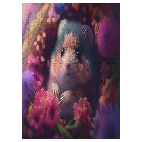 Hamster Holzpuzzle 300 Teile Klassische Puzzles Erwachsene Kinder Puzzle DIY Kit Holzspielzeug Einzigartiges Geschenk 42×30cm von LCWWW