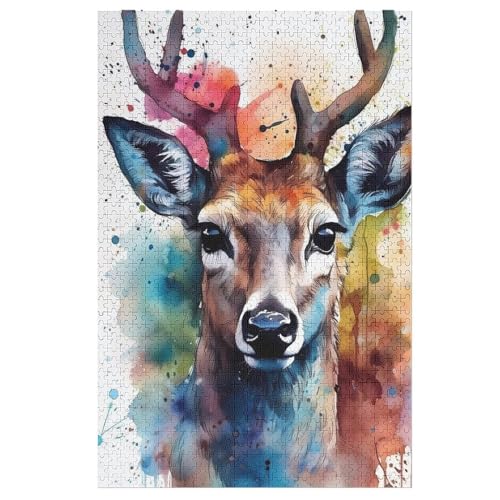 Hirsch 1000 Teile Puzzles, Wood Craft, Hochwertiges Modernes Puzzle, DIY, Für Erwachsene Und Kinder Ab 12 Jahren, 78×53cm Hirsch 1000 Teile Puzzles, Wood Craft, Hochwertiges Modernes Puzzle, DIY, Für Erwachsene Und Kinder Ab 12 Jahren, 78×53cm von LCWWW