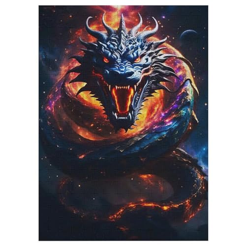 Holzpuzzle Drache Puzzle 300 Teile Erwachsene Klassische Pädagogisches Spielzeug Kinder Lernspiel Herausforderndes Puzzles 42×30cm von LCWWW