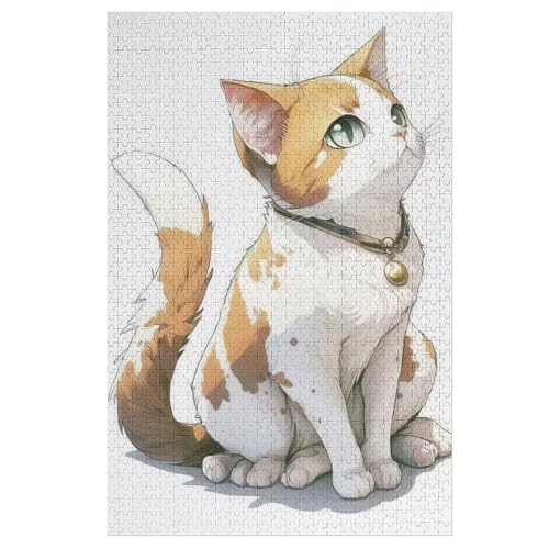 Holzpuzzle Katze Puzzle 1000 Teile Erwachsene Klassische Pädagogisches Spielzeug Kinder Lernspiel Herausforderndes Puzzles 78×53cm von LCWWW