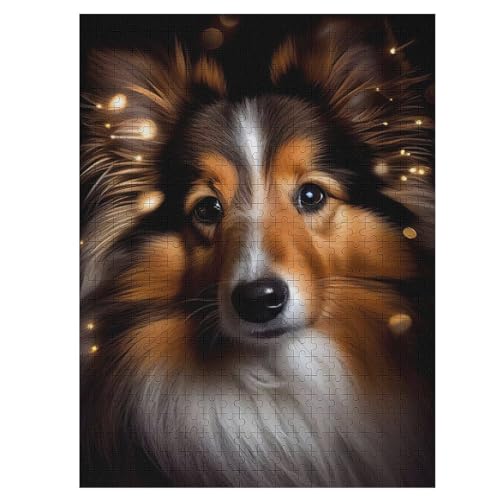 Holzpuzzle Süßer Hund Puzzle 500 Teile Erwachsene Klassische Pädagogisches Spielzeug Kinder Lernspiel Herausforderndes Puzzles 55×41cm von LCWWW