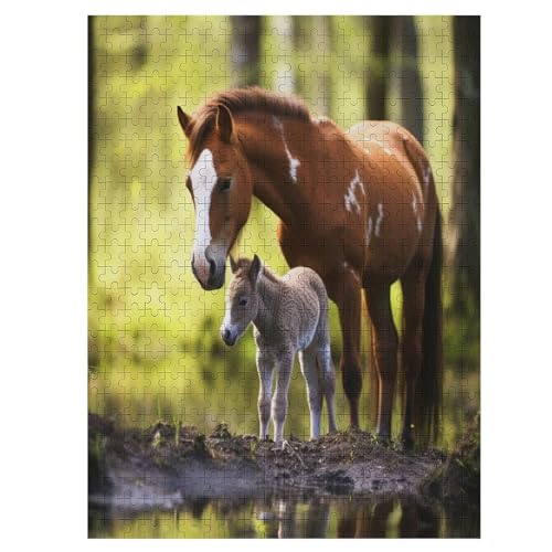 Horse 500 Teile Puzzles Für Erwachsene, Impossible Puzzle, Geschicklichkeitsspiel Für Die Ganze Familie, Kinder Holzpuzzle 55×41cm von LCWWW