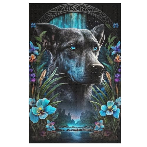 Hund Holzpuzzle 1000 Teile Klassische Puzzles Erwachsene Kinder Puzzle DIY Kit Holzspielzeug Einzigartiges Geschenk 78×53cm von LCWWW