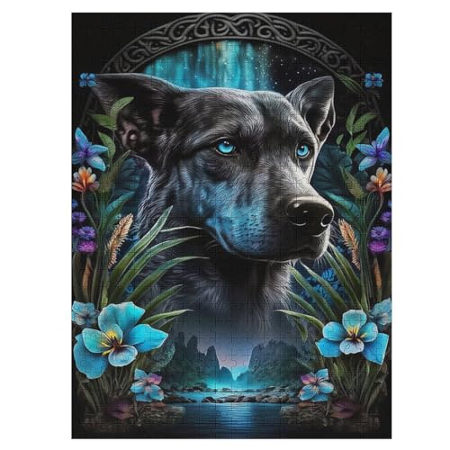 Hund Puzzle 500 Teile, Holzpuzzle Herausforderndes Geschicklichkeitsspiel Für Die Ganze Familie, Kinder Erwachsenenpuzzle Ab 12 Jahren 55×41cm von LCWWW