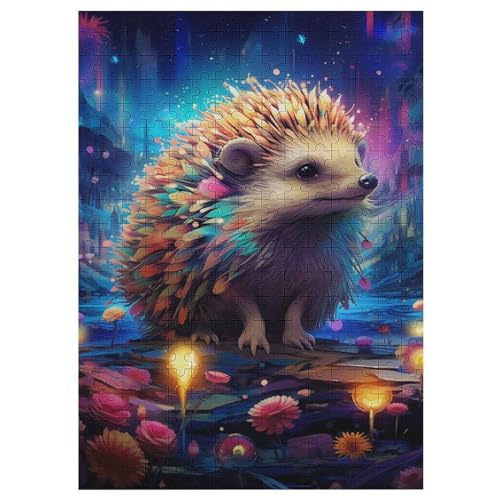 Igel Puzzle 300 Teile, Holzpuzzle Herausforderndes Geschicklichkeitsspiel Für Die Ganze Familie, Kinder Erwachsenenpuzzle Ab 12 Jahren 42×30cm von LCWWW