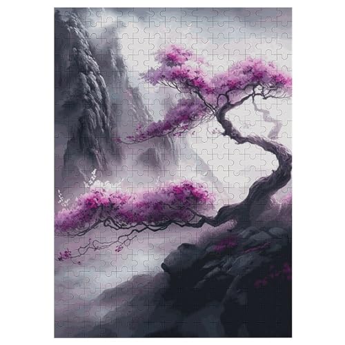 Japanese Cherry Blossoms-Puzzle Für Erwachsene, 300 Teile, Holzpuzzle, Kinderpuzzle, Dekompressionsspiel, Spielzeugpuzzle 42×30cm von LCWWW