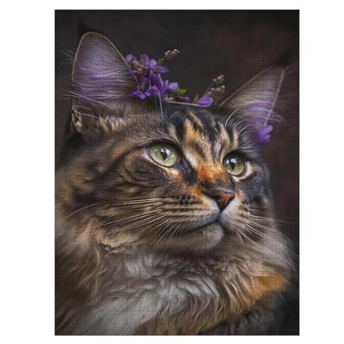 Katze Puzzle Für Erwachsene,500-teiliges Puzzles, Für Erwachsene Und Kinder,Holzpuzzle,Lernspielzeug, 55×41cm von LCWWW