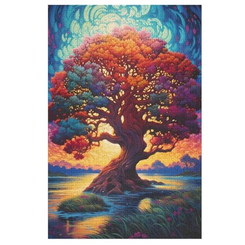 Lebensbaum Yggdrasil Puzzle Für Erwachsene,1000-teiliges Puzzles, Für Erwachsene Und Kinder,Holzpuzzle,Lernspielzeug, 78×53cm von LCWWW