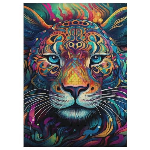 Leopard 300 Teile Premium-Puzzles Für Erwachsene Kinder- Holzpuzzles Spaß Und Lernspiele - Perfekte Puzzle-Geschenke 42×30cm von LCWWW