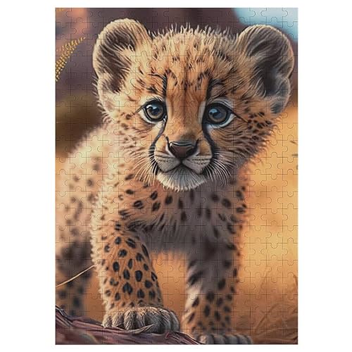 Leopard Puzzles Für Erwachsene, 300-teiliges Holzpuzzle, Geeignet Für Kinder Ab 12 Jahren, Die Pädagogische Puzzle Lernen 42×30cm von LCWWW