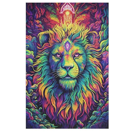 Löwe 1000 Teile Puzzle Für Erwachsene, Herausforderung Puzzles - Verringerter Druck Schwieriges Holzpuzzle Für Kinder 12+ 78×53cm Löwe 1000 Teile Puzzle Für Erwachsene, Herausforderung Puzzles - Verringerter Druck Schwieriges Holzpuzzle Für Kinder 12+ 78×53cm von LCWWW