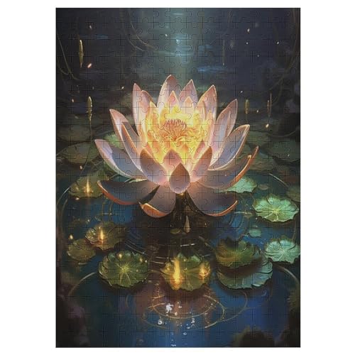 Lotus Holzpuzzle Erwachsene - 300 Teiliges Jigsaw Knobelspiel - Puzzle Für Erwachsene & Kinder - Outdoor & Reisespielzeug 42×30cm von LCWWW