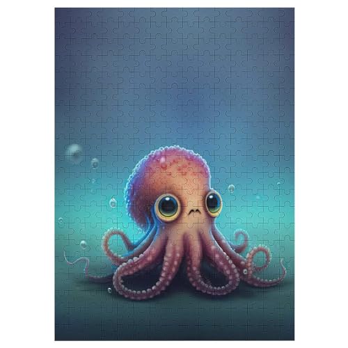 Oktopus Holzpuzzle 300 Teile, Knobelspiele Für Erwachsene, Teenager, Puzzles Unmögliche - Kinder Puzzle Zimmer Deko 42×30cm von LCWWW