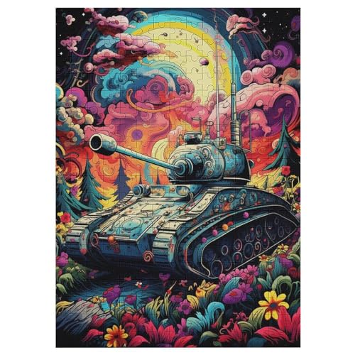 Panzer Puzzle Für Erwachsene,300-teiliges Puzzles, Für Erwachsene Und Kinder,Holzpuzzle,Lernspielzeug, 42×30cm von LCWWW