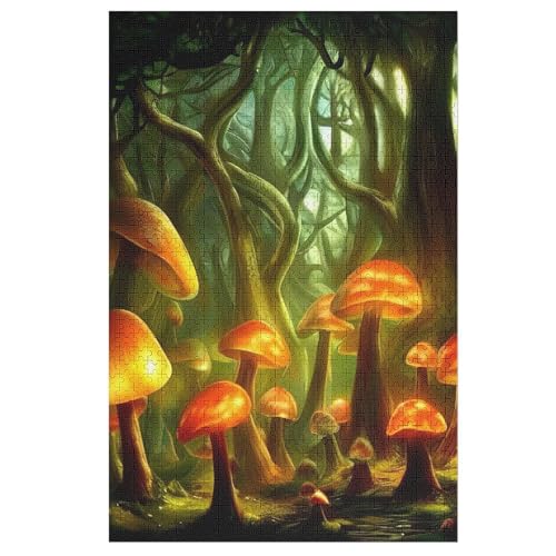 Pilz Puzzles 1000 Teile Erwachsener Kniffel Spaß Für Die Ganze Familie, Holzpuzzle Kinder Erwachsene, Impossible Puzzle Schwer 78×53cm von LCWWW