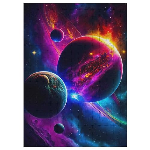 Planet Sternenhimmel -Puzzle, 300 Teile,Holzpuzzle Für Erwachsene Kinder, Lustiges Spielzeug, Denkspiel, Bildungsspiel, 42×30cm von LCWWW