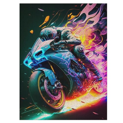 Puzzle 500 Teile Motorrad Holzpuzzle Für Erwachsene Lernspiel Herausforderungsspielzeug The Puzzles Für Erwachsene Kinder 55×41cm von LCWWW