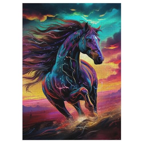 Puzzle Für Erwachsene, Horse, 300 Puzzleteile Für Kinder, Holzpuzzles, Geeignet Für Erwachsene Lernspiel, 42×30cm von LCWWW