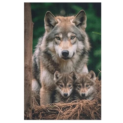 Puzzle Für Erwachsene, Wolf Puzzles, 1000-teiliges Holzpuzzle, Geeignet Für Erwachsene Und Kinder Ab 12 Jahren, Tolles Geschenk 78×53cm von LCWWW