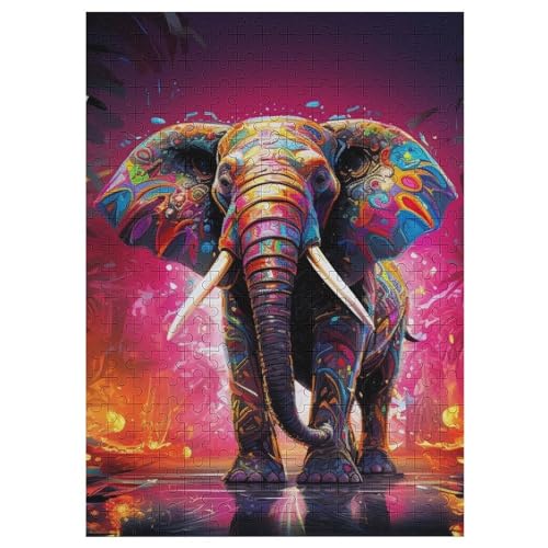 Puzzle Für Kinder, Elefant -Puzzles Für Erwachsene, 300-teiliges Holzpuzzle Für Jugendliche Und Erwachsene, Tolles 42×30cm von LCWWW