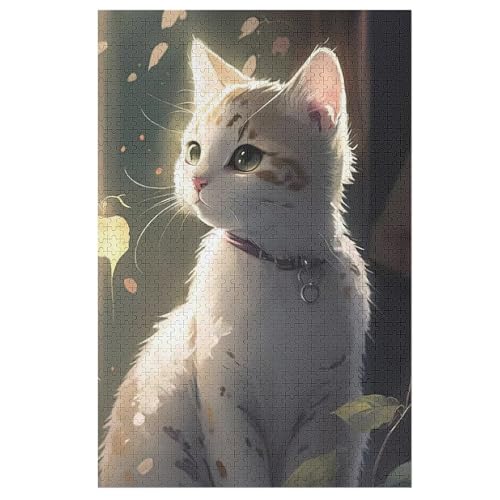 Puzzles Für Erwachsene, 1000 Teile, Katze, Kreative Holzpuzzles, Praktisches Spiel, Familiendekoration 78×53cm von LCWWW