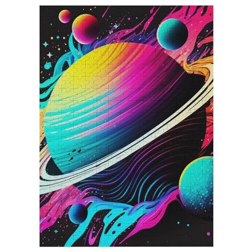 Puzzles Für Erwachsene, 300 Teile, Planet Sternenhimmel, Kreative Holzpuzzles, Praktisches Spiel, Familiendekoration 42×30cm von LCWWW