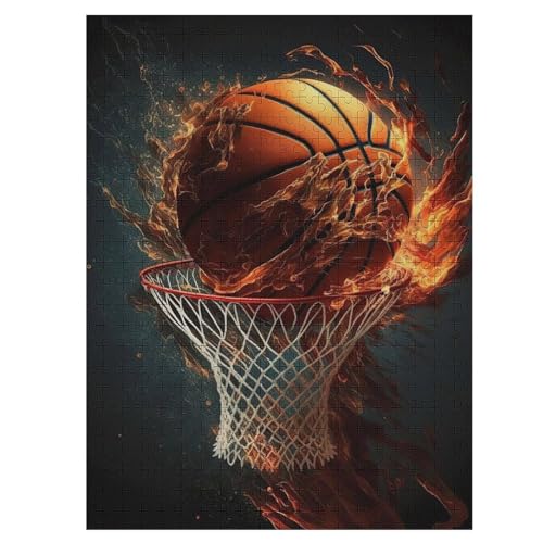 Puzzles Für Erwachsene Basketball,500-teilige Puzzle Für Erwachsene Und Kinder Ab 12 Jahren, Holzpuzzles Für Die Heimdekoration, 55×41cm von LCWWW