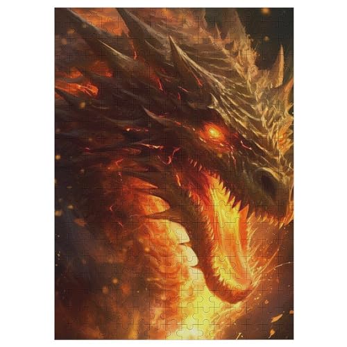 Puzzles Für Erwachsene Drache, 300 Teile, Puzzle Aus Holz Für Erwachsene Und Kinder Ab 12 Jahren, Lernspielzeug 42×30cm von LCWWW