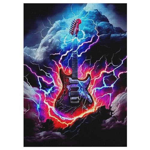 Puzzles Für Erwachsene Gitarren,300-teilige Puzzle Für Erwachsene Und Kinder Ab 12 Jahren, Holzpuzzles Für Die Heimdekoration, 42×30cm von LCWWW