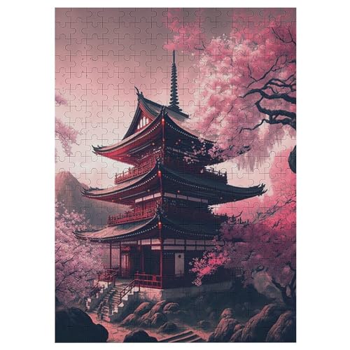 Puzzles Für Erwachsene Japanese Temple, 300 Teile, Puzzle Aus Holz Für Erwachsene Und Kinder Ab 12 Jahren, Lernspielzeug 42×30cm von LCWWW