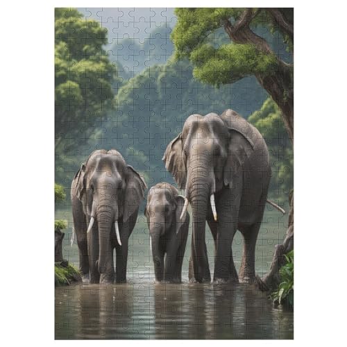 Puzzles Für Erwachsene Und Kinder, Elefant -Puzzle, 300 Teile, Kreative Holzpuzzles,Für Erwaschsene, Geschenke 42×30cm von LCWWW