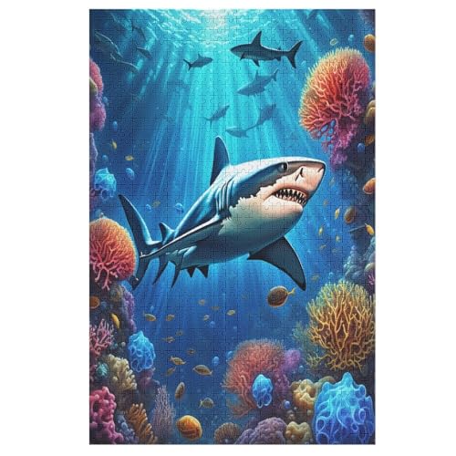 Puzzles Für Erwachsene Und Kinder, Hai -Puzzle, 1000 Teile, Kreative Holzpuzzles, Geschenke 78×53cm Puzzles Für Erwachsene Und Kinder, Hai -Puzzle, 1000 Teile, Kreative Holzpuzzles, Geschenke 78×53cm von LCWWW
